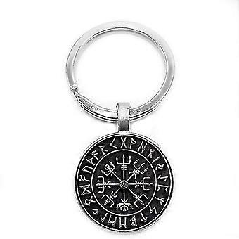 Uusi Vegvisir Viking Compass Glass Cabochon avaimenperä auton avaimenperä korut riipus lahja