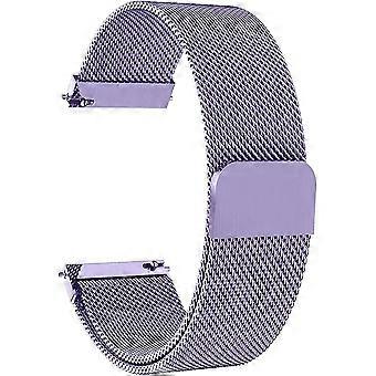 Cinturino da 22 mm per Samsung Garmin Huawei, cinturino a rete magnetica in acciaio inossidabile per uomo e donna (viola lavanda)