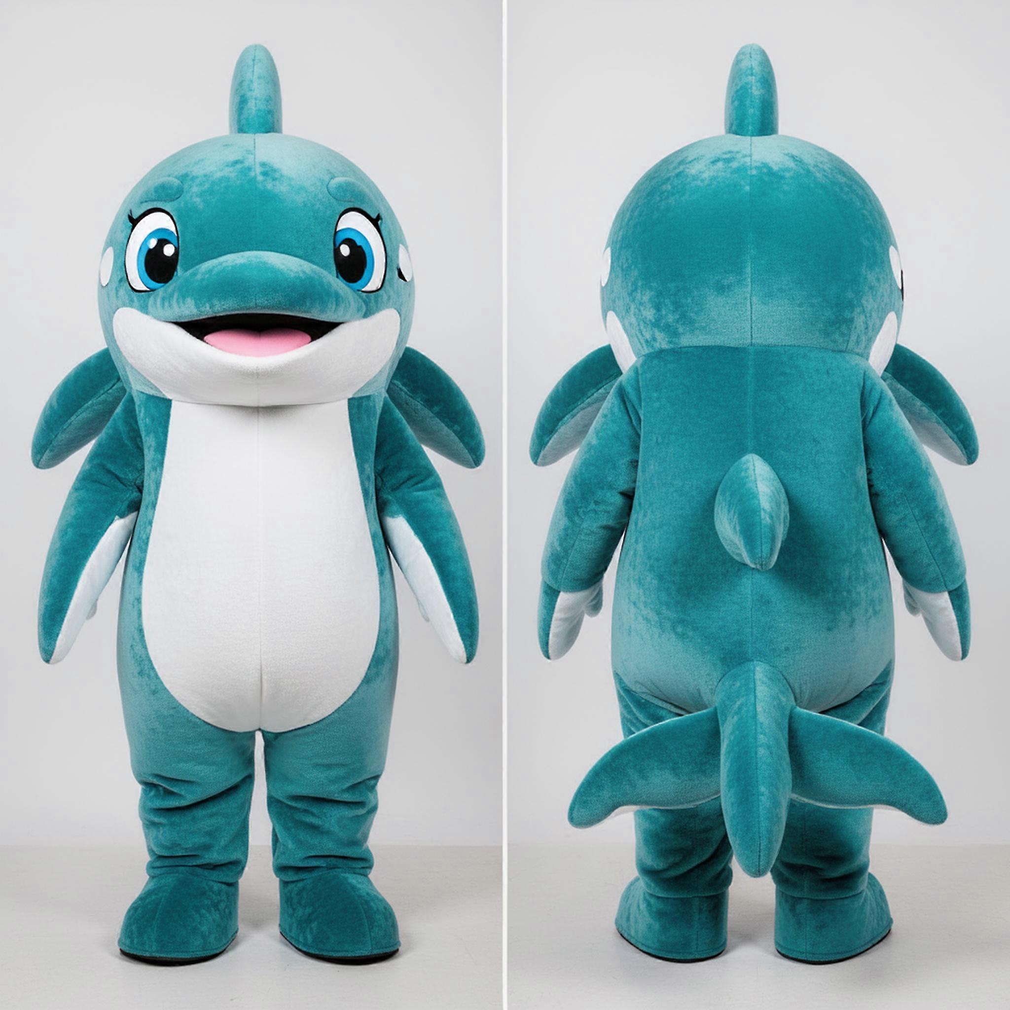 MASTICOT Teal Cartoon Killer Whale Mascot