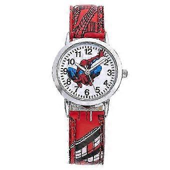 Birthday Gift Kids Boys Spiderman Quartz Watch Cartoon Faux Leather Wristwatch