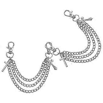 Shoe Chains, Sneaker Decorative Jewelry, Silver Alloy, Sturdy, Easy to Install, Fits Clogs and Sandals, For Men Women, 1 Pair