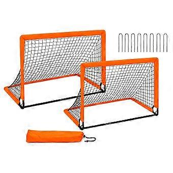 Children's Soccer Goal with 450D Trim, Removable Rod Frame, Knotless Polyester Net, and Carry Bag for Practice Multicolor