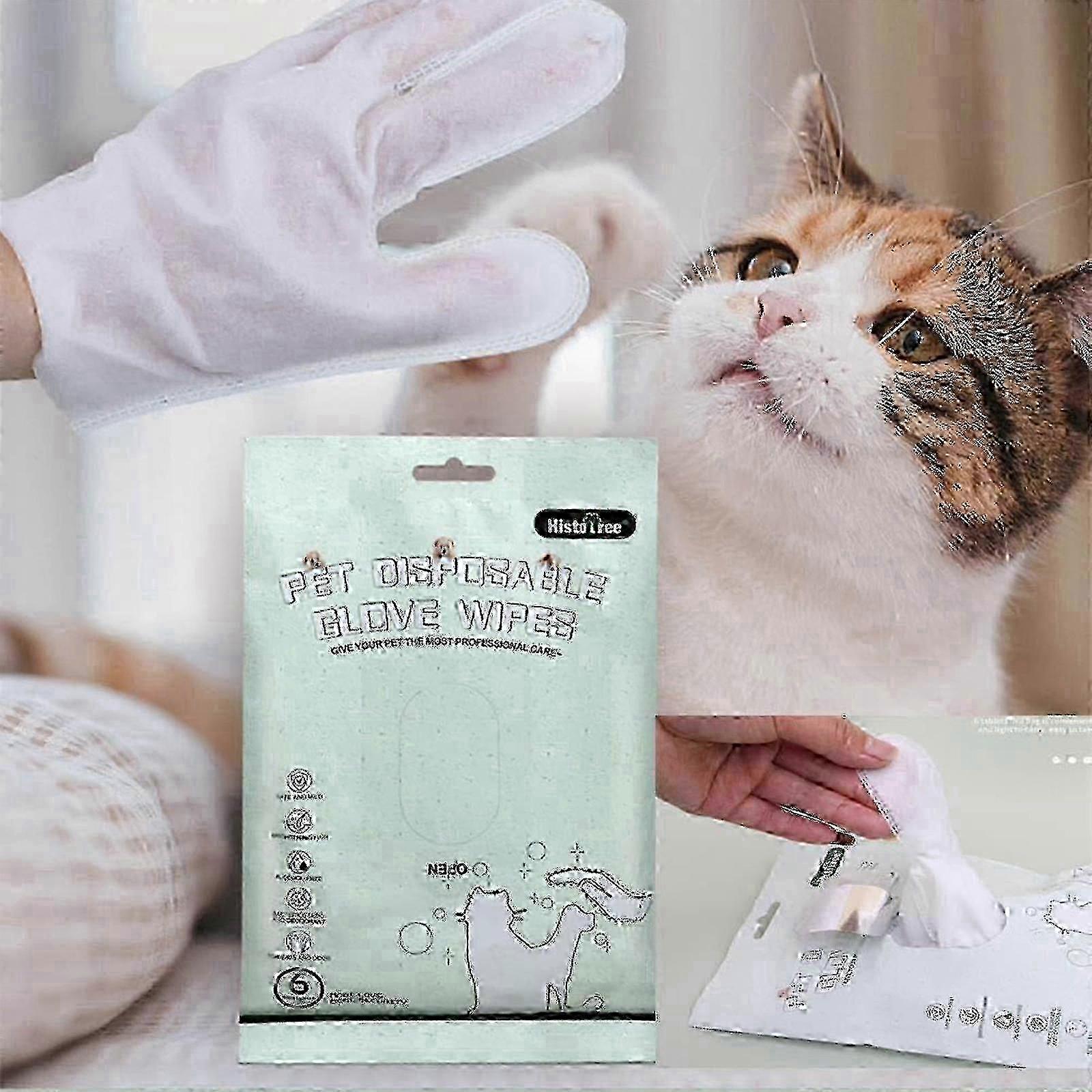 Deodorising Pet Grooming Wipe Gloves