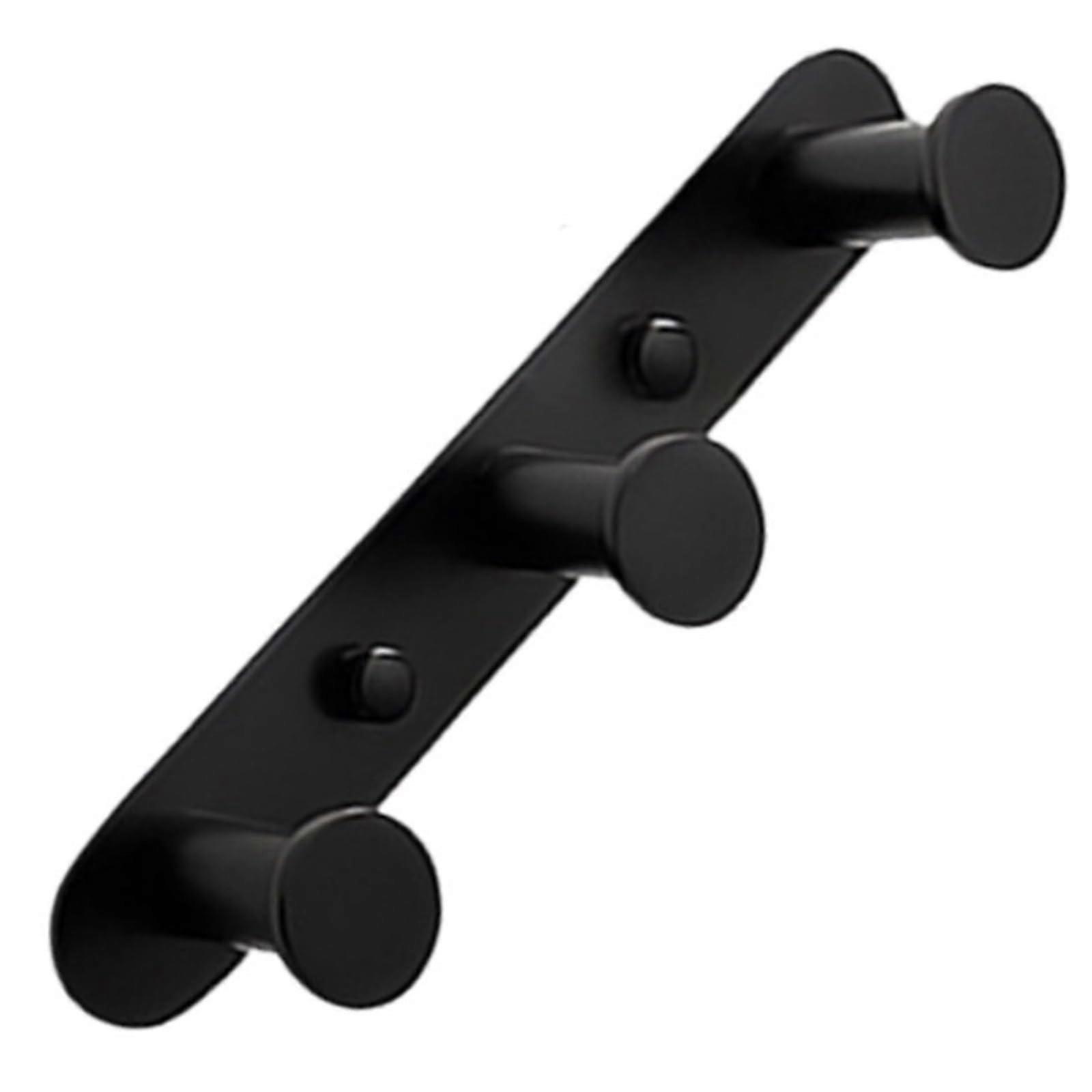 Black Wall Mounted Hooks Rack for Bathroom or Kitchen, 3/4/5/6 Multi Hook Options, Easy Installation