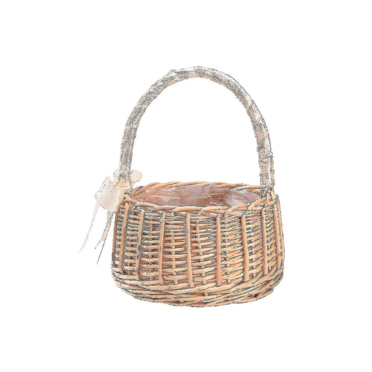 Willow Handle Flower Basket