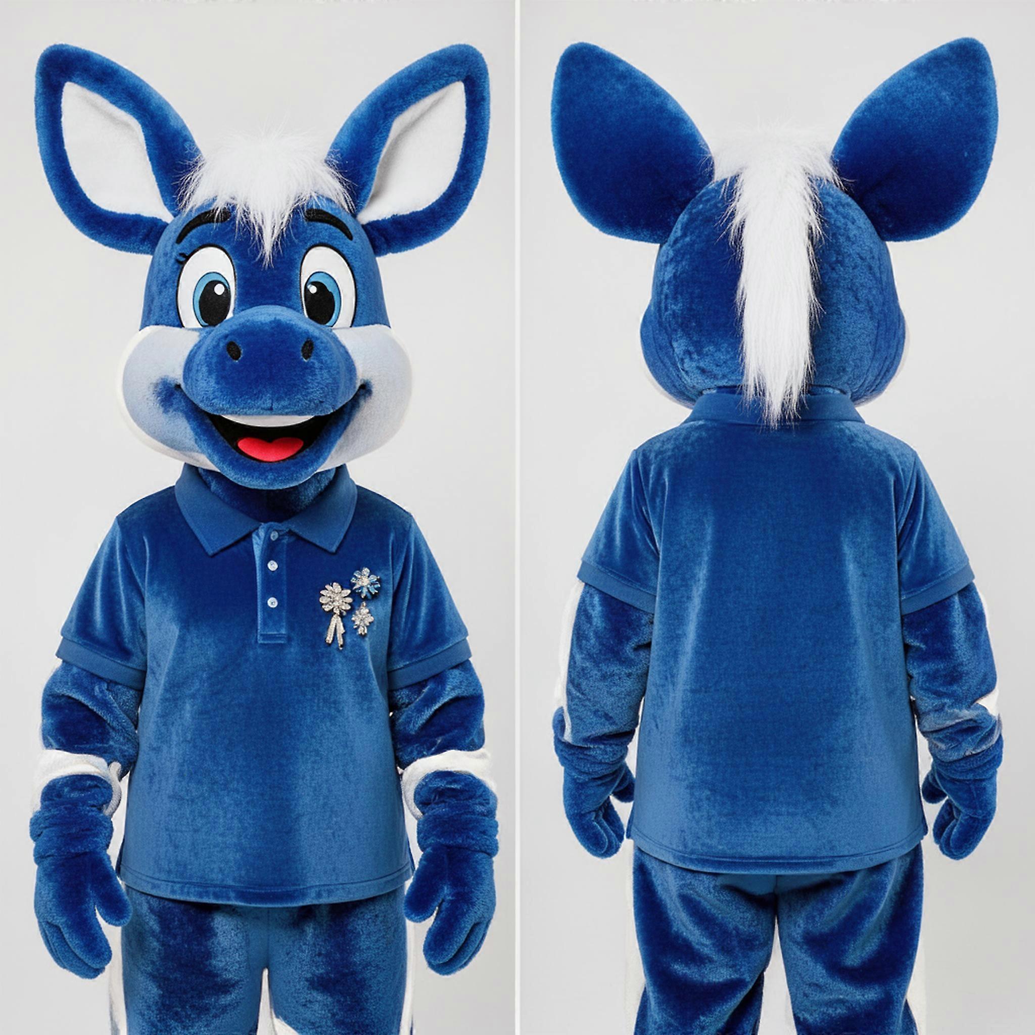 MASTICOT Bright Blue Velvety Okapi Mascot