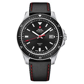 Wristwatch round with leather strap watch for Man Analog Quartz with cowhide bracelet SM34082.04
