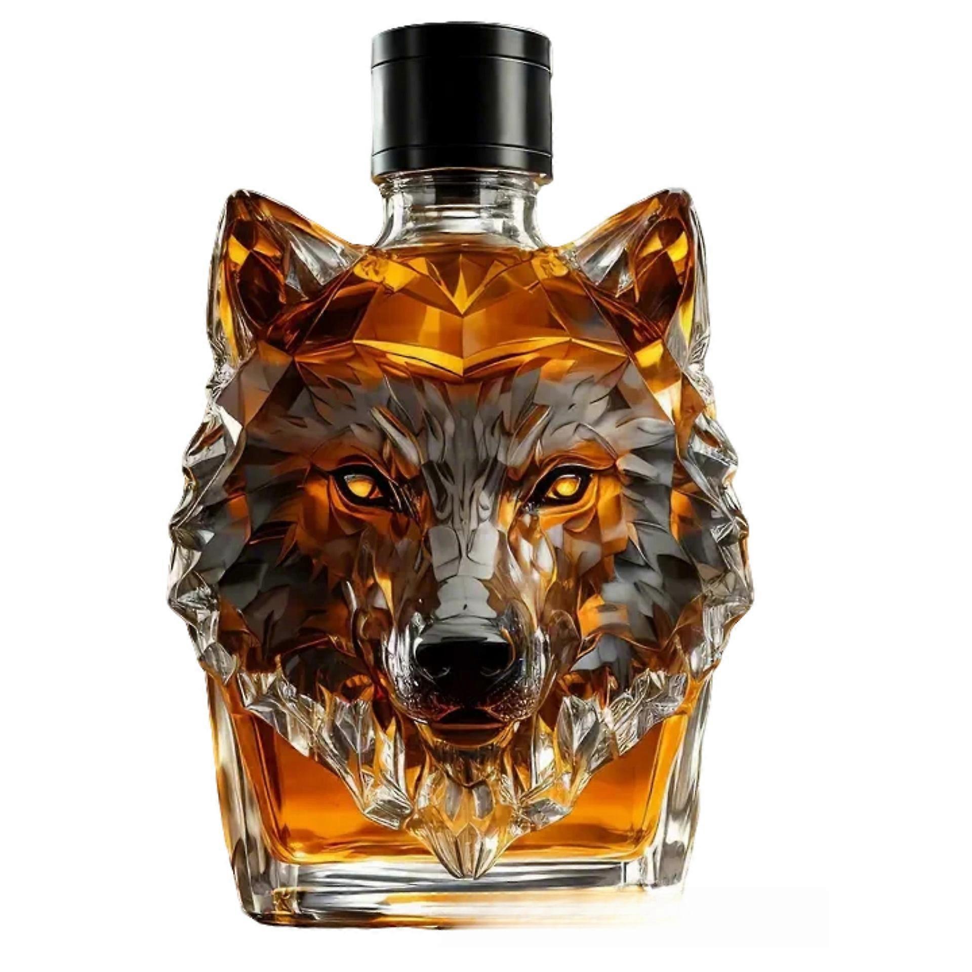 Minimalist Wolf Head Decanter