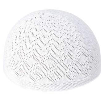 Gebreide Kufi-muts met holle details voor volwassenen en tieners, geschikt voor moslims. Ademende, casual muts, handgemaakt, met holle details, ideaal voor het bidden. Traditionele gebedsmuts.