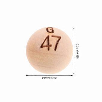 Raffle, Party & Family Gathering Game Accessories - 75pcs Wooden Bingo Balls Set