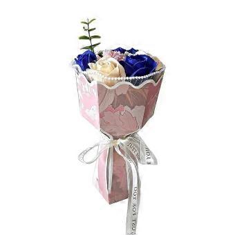 Handcrafted Soap Rose Bouquet Gift Box 100g with 7-9 Rose Buds, Floral Scented Decorative Bouquet for Bath and Hand Cleansing