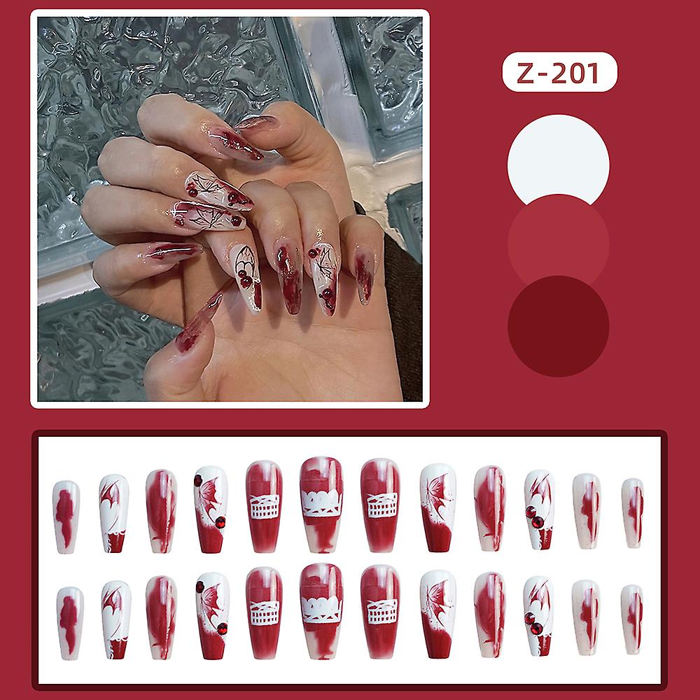 24pcs Artificial Nails Medium And Long Nail Stickers