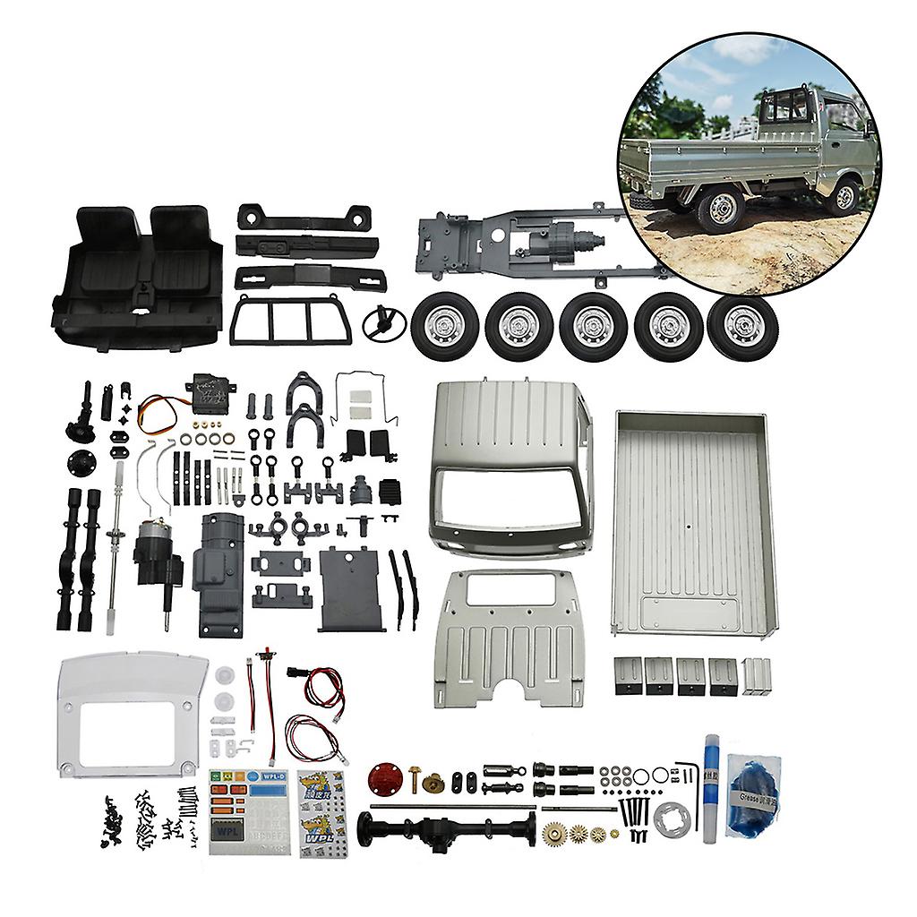 RC משאית לא מפורקת ערכה 1:10 2WD סימולציה משאית סחף מוברש LED אור כסף