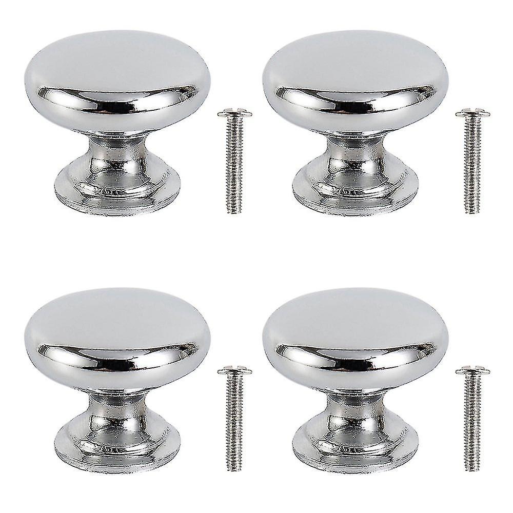 4 قطع 25mm مجلس الوزراء مقابض الباب مقابض جولة الفولاذ المقاوم للصدأ الكروم مقابض الباب لخزانة درج المطبخ