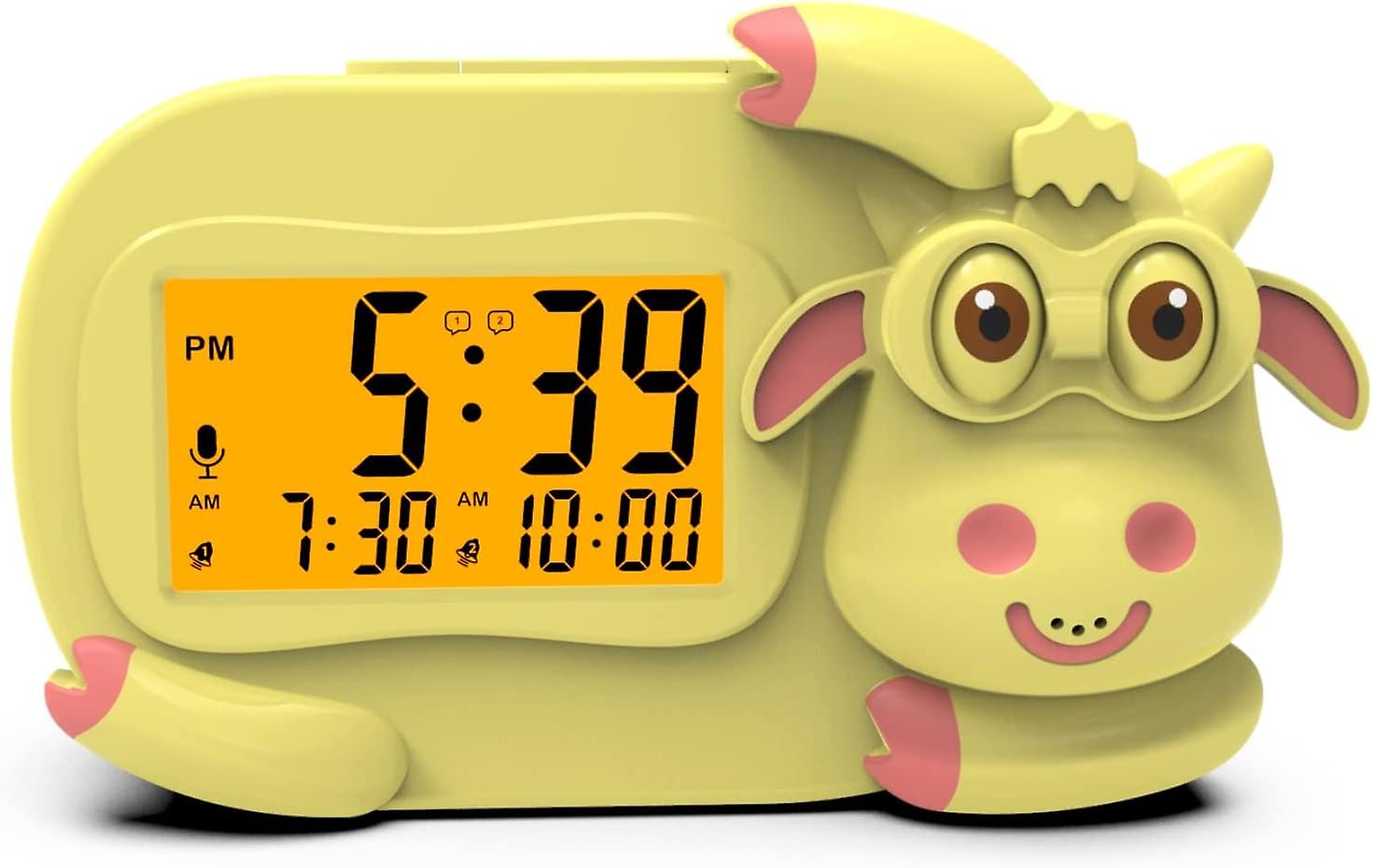 Bedroom Alarm Clock,Kids Sleep Trainer,ok to Wake Digital Clocks for Toddler,Two Sets of Snooze Alarms,Desktop Alarm Clock Backlight Night Light,Suita