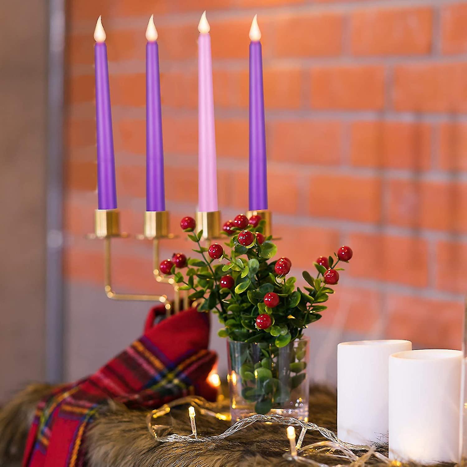 yunsheng 12 candele da tè ricaricabili senza fiamma con timer da 6 H, candele elettriche a LED, alimentate a batteria, con 2 cavi USB, tremolanti per la casa, lanterna, portacandele
