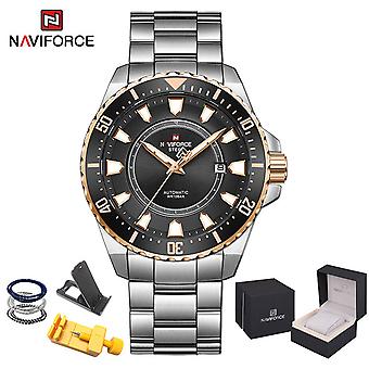 Naviforce Men Casual Mechanical Watches 100m Waterproof Automatic Movement Wristwatch Man Clock Stainless Steel