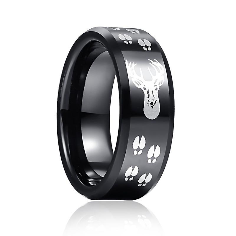 8mm Width Men's Tungsten Carbide Steel Ring