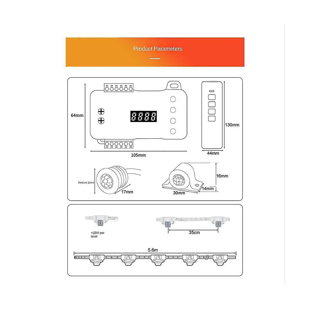 Human Body Infrared Sensor Controller Sensor Stair Light Controller Dc12v-24v Tread Smart Stair Con