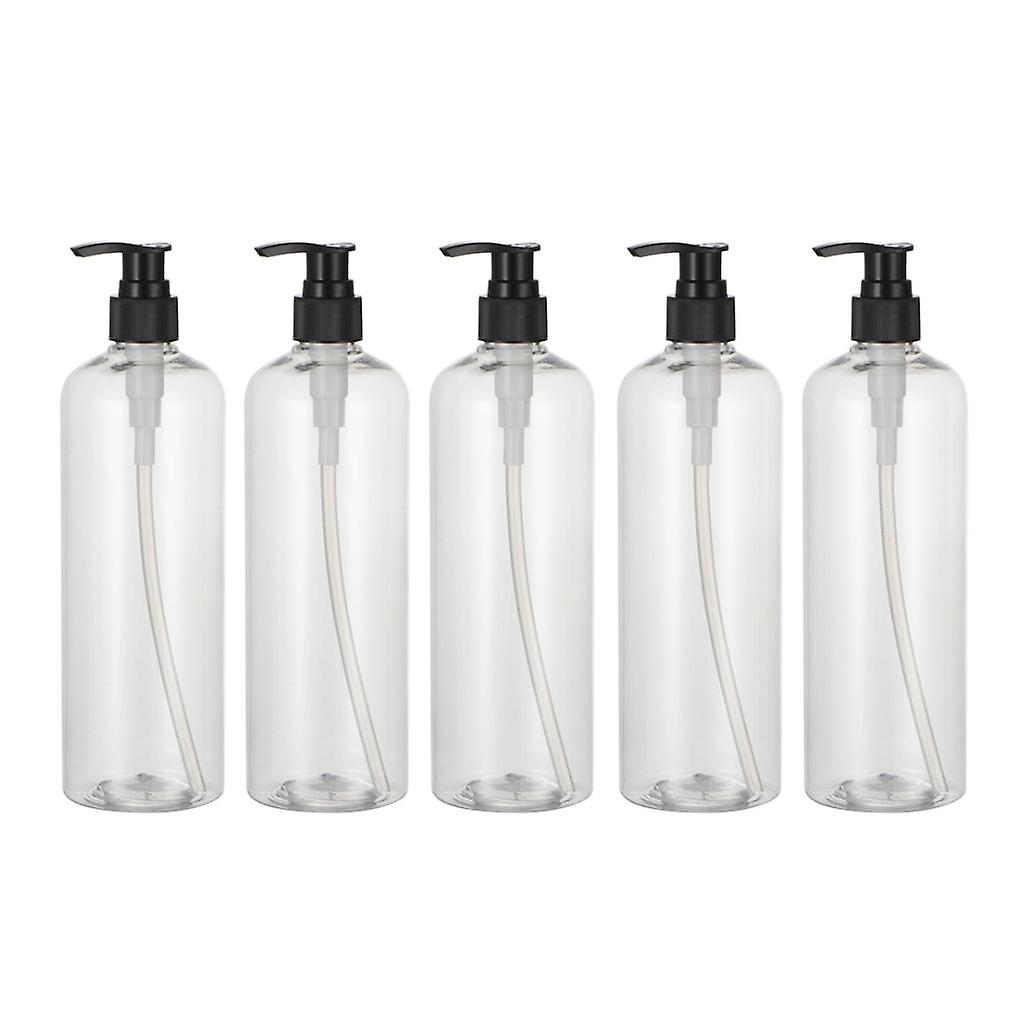 Empty Plastic Shampoo Conditioner Pump Bottle Refillable Dispenser 500ml Black