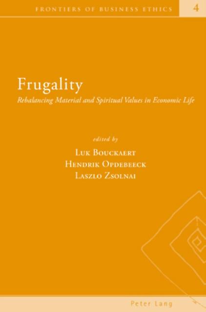 Frugality by Verlag Peter Lang Paperback