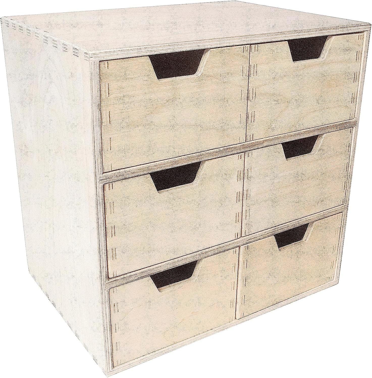 Drawer Box Drawer Element | 6 Drawers | 28.5x20x28.5 cm | for small items made of birch plywood