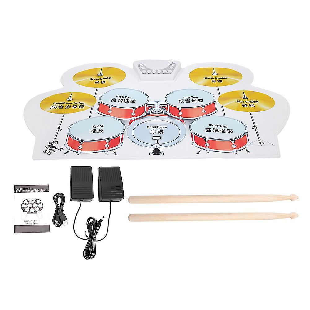 Portable Digital Usb / Dc5v Silicone Electronic Drum Kit Pad Musical Instrument Colorful