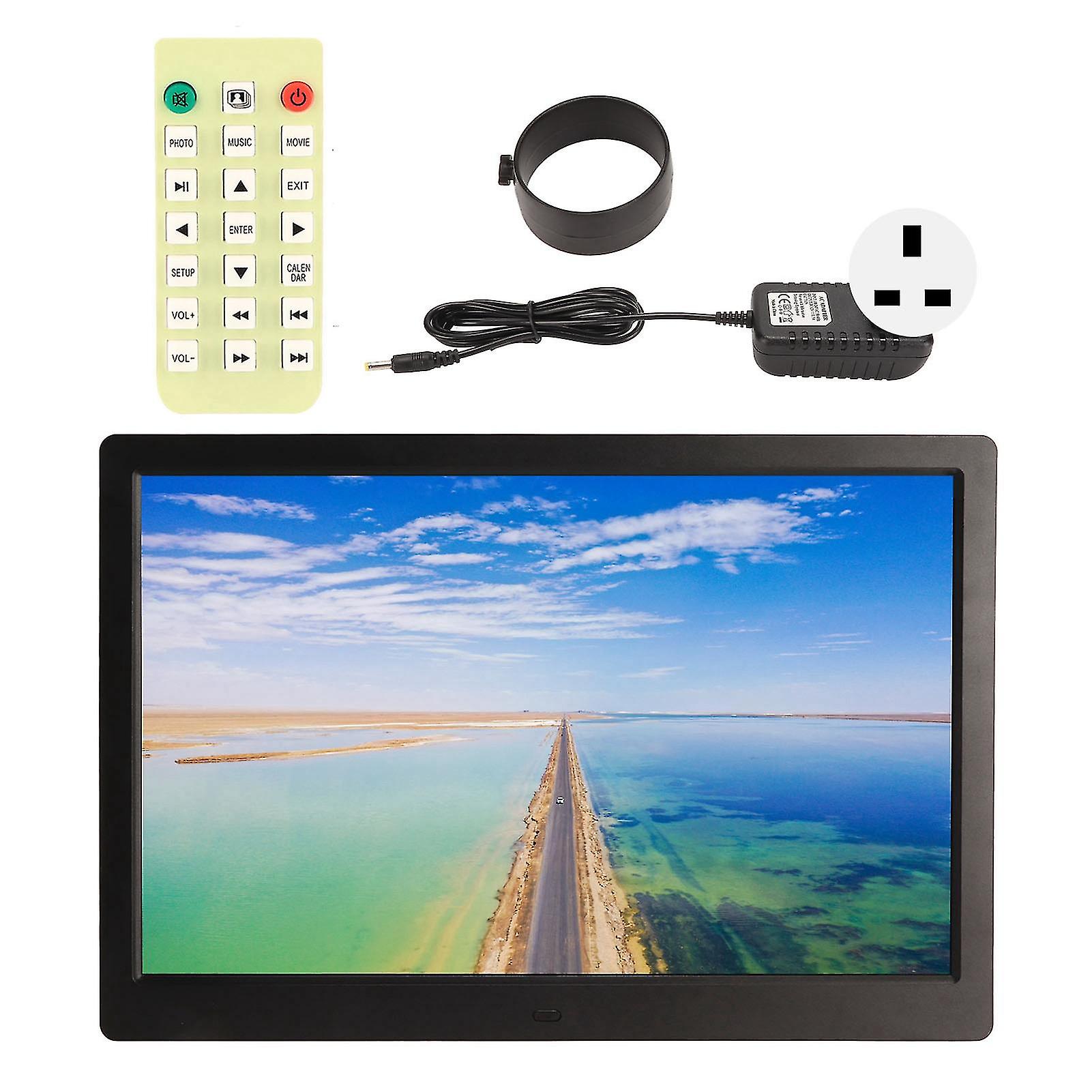 14.1 Inch HD Digital Picture Frame with IR Remote, USB, Music & Video Playback, Black
