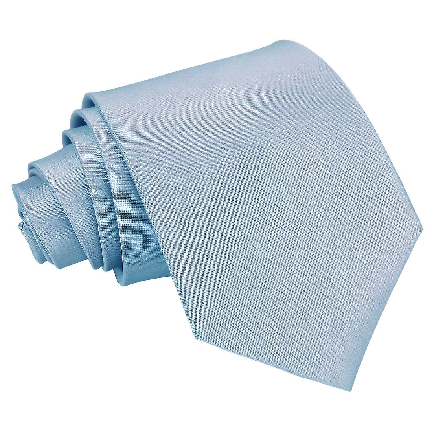 Dusty Blue Plain Satin Extra Long Tie