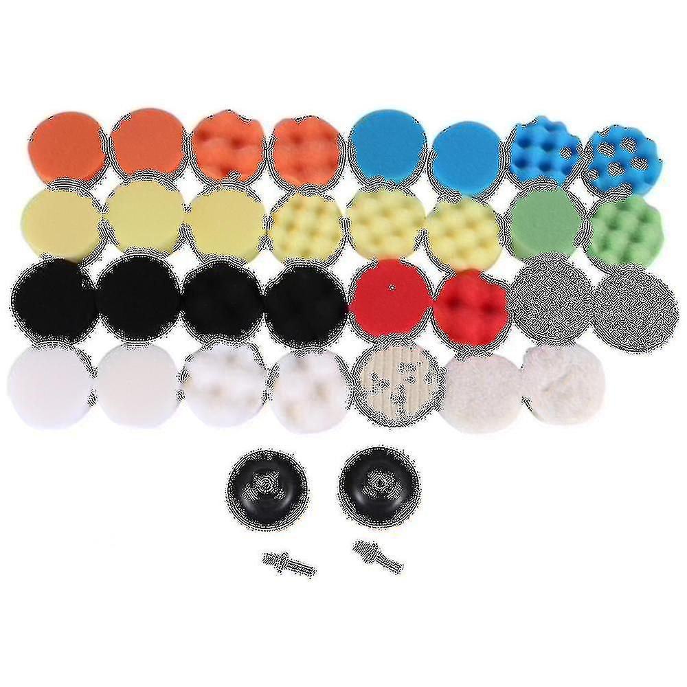 35 Pieces Car Polishing Pad Kit 80mm Buffing Pads Foam Polish Pads Polisher Attachment For Drill