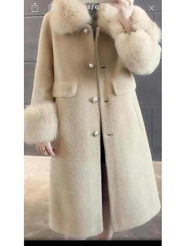 Jas met kraag van echt bont, Vivanilla, gemaakt in Italië.