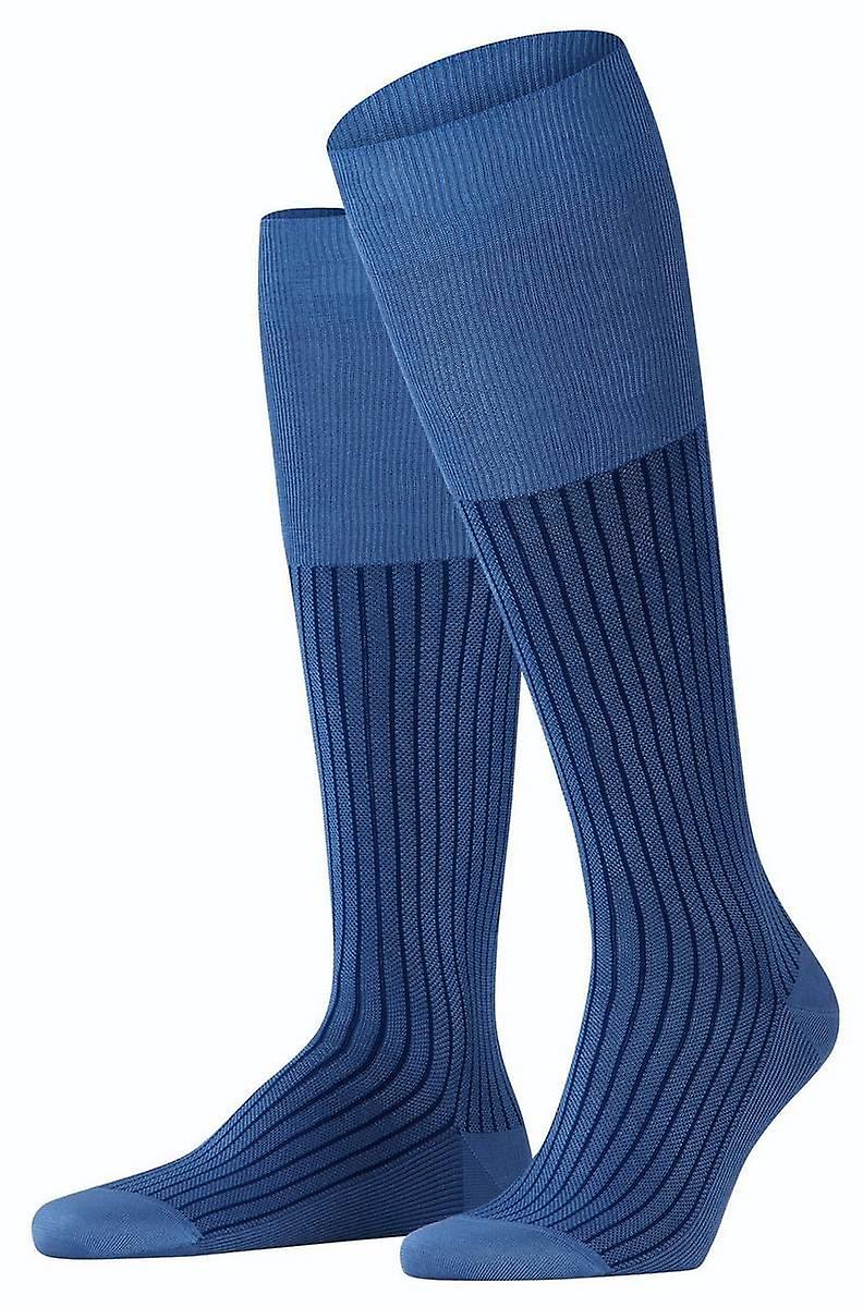 Falke Oxford Stripe Knee High Socks - Dusty Blue