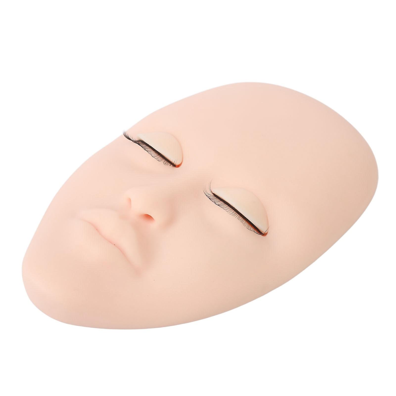 Lash Mannequin Head Eyelash Extension Practice Doll Head with 3 Pairs Replaceable Eyelid Single Layer Lashes Pink