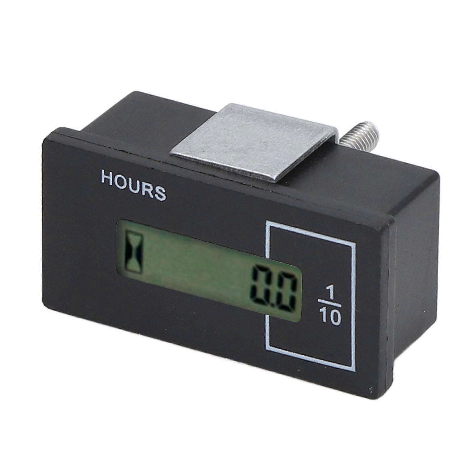 Excavator Hour Meter LCD Display Universal Built in Chip Multiple Uses Electronic Industrial Remote Timer DC12‑36V Square