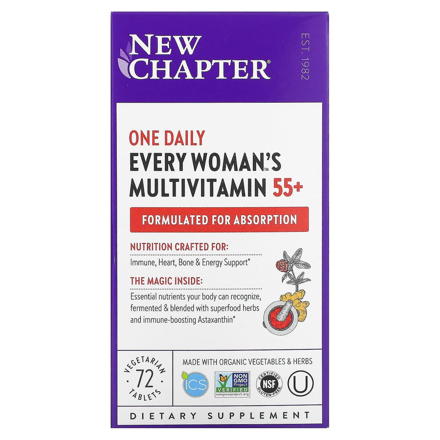 New Chapter, Every Woman's One Daily 55+ Multivitamin, 72 Vegetarian Tablets