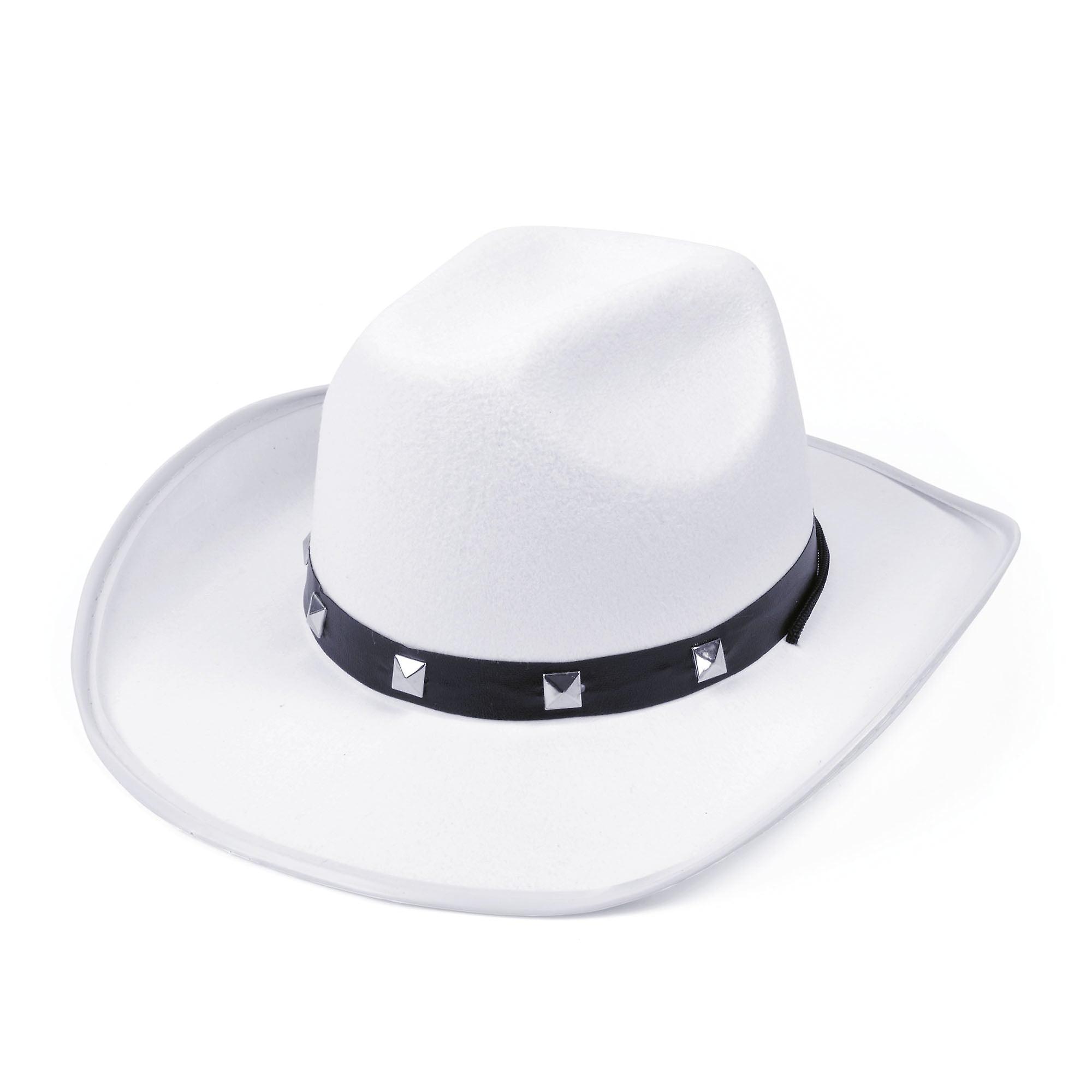 White Felt Mens Cowboy Studded Hat Bh367c