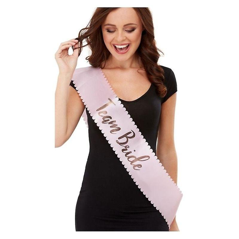 Team Bride Sash Pink & Gold 29189