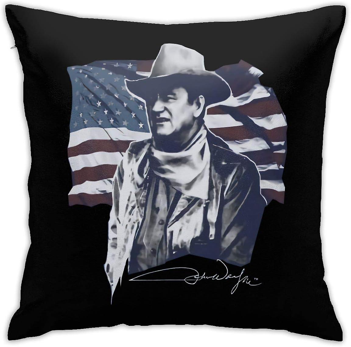 John Wayne Pattern Throw Pillow Covers Polyester Cushion Cover Cases Pillowcases Sofa Home Decor AA-6174