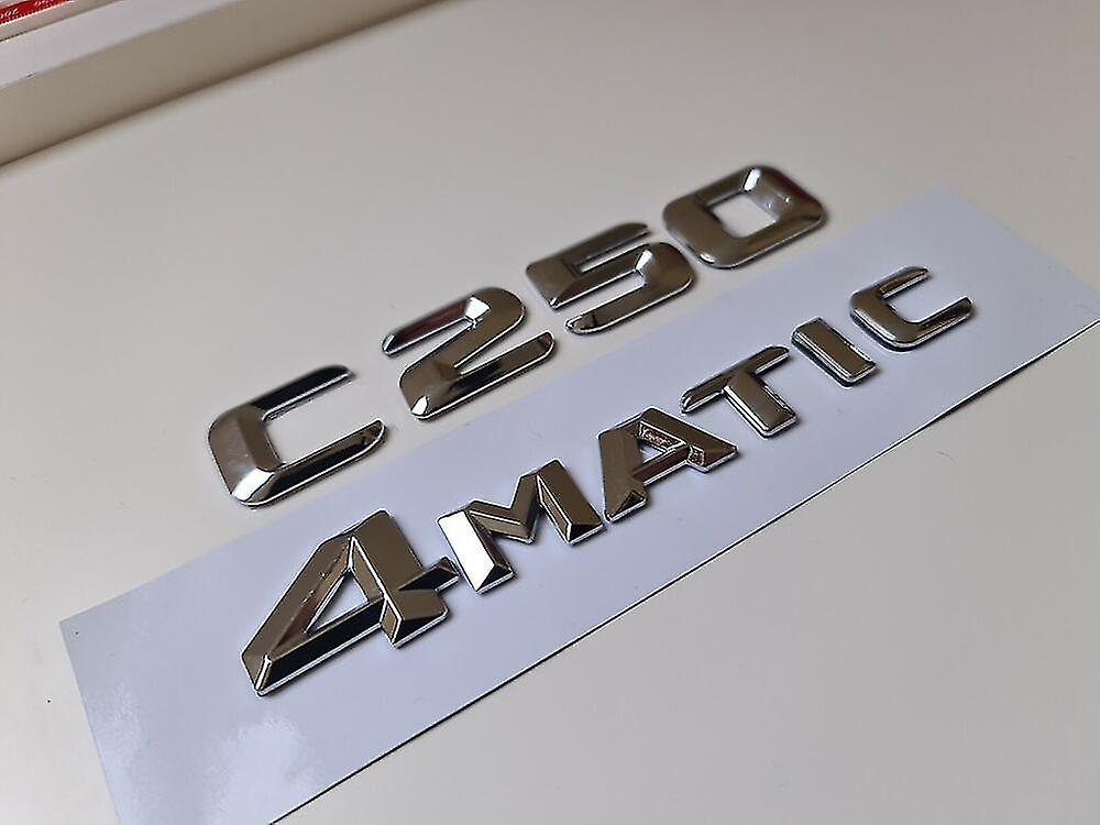 C250 4matic Ασημί Χρώμιο Αριθμός Γραμμάτων Πίσω Μπότα Έμβλημα Γ Κατηγορία Mercedes