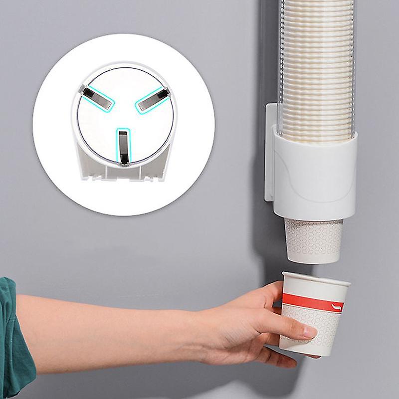 1Pc disposable paper cups dispenser plastic wall mounted automatic cup ...