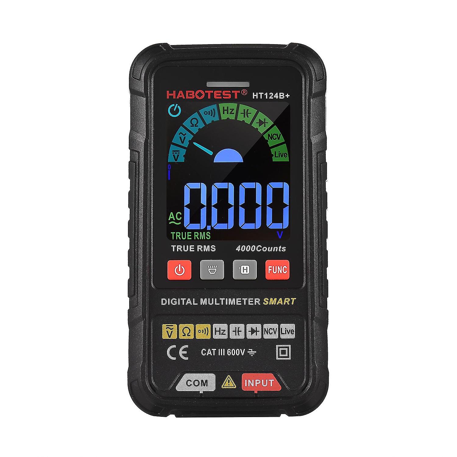 HABOTEST HT124B+ Multimeter 4000 Counts True RMS Smart Digitale Multimeter 600V AC/DC Voltage Resista
