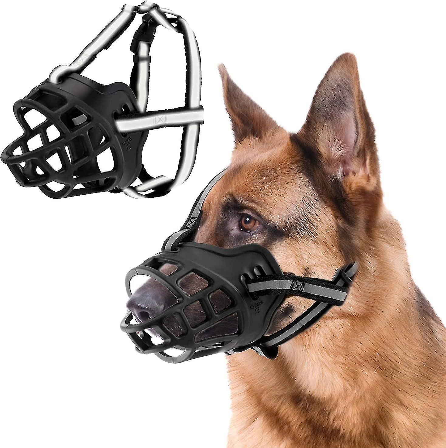 (L)Dog Muzzle, Dog Muzzle with Breathable Mesh and Durable Nylon Headband, Better Prevent Biting, Ch