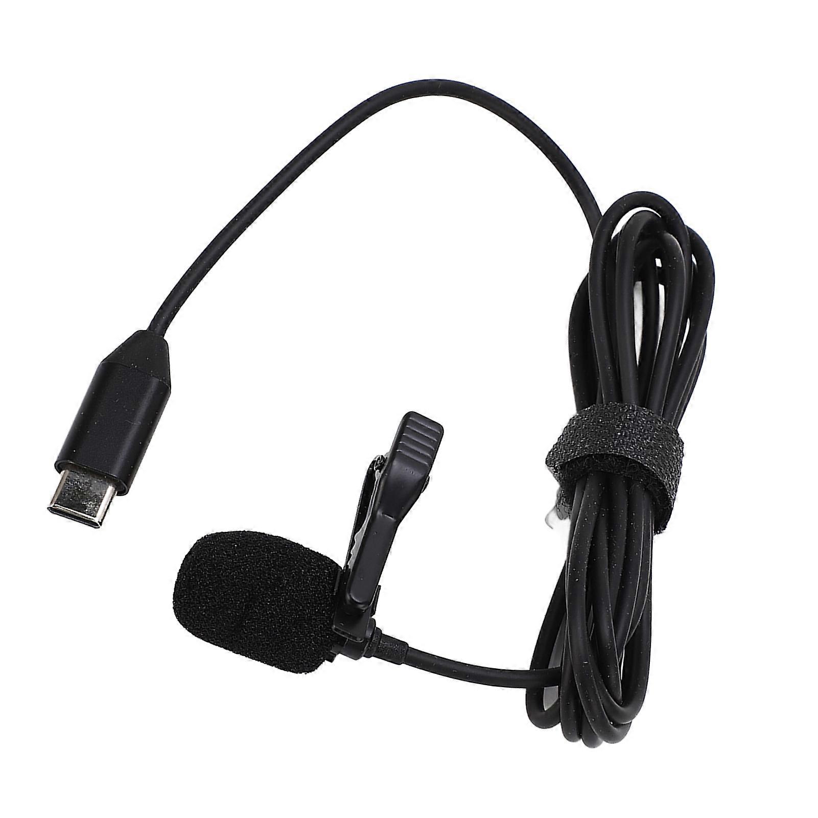 Wired Lavalier Lapel Microphone Type C Interface Clip On Mini Lapel Mic for Insta360 ONE R 