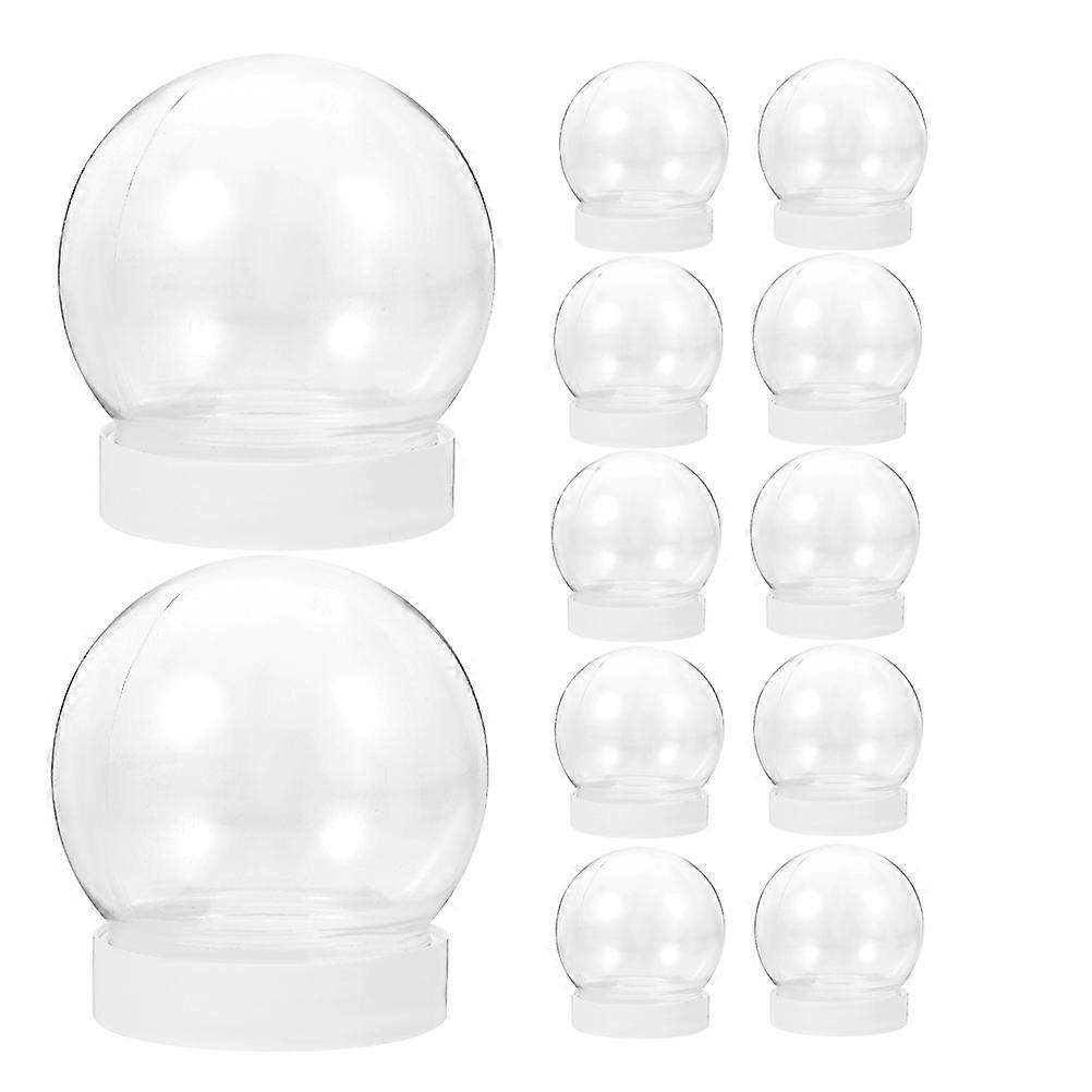 12pcs DIY Snow Globe Plastic Clear Plastic Globes Water Globe for Christmas Crafts Making