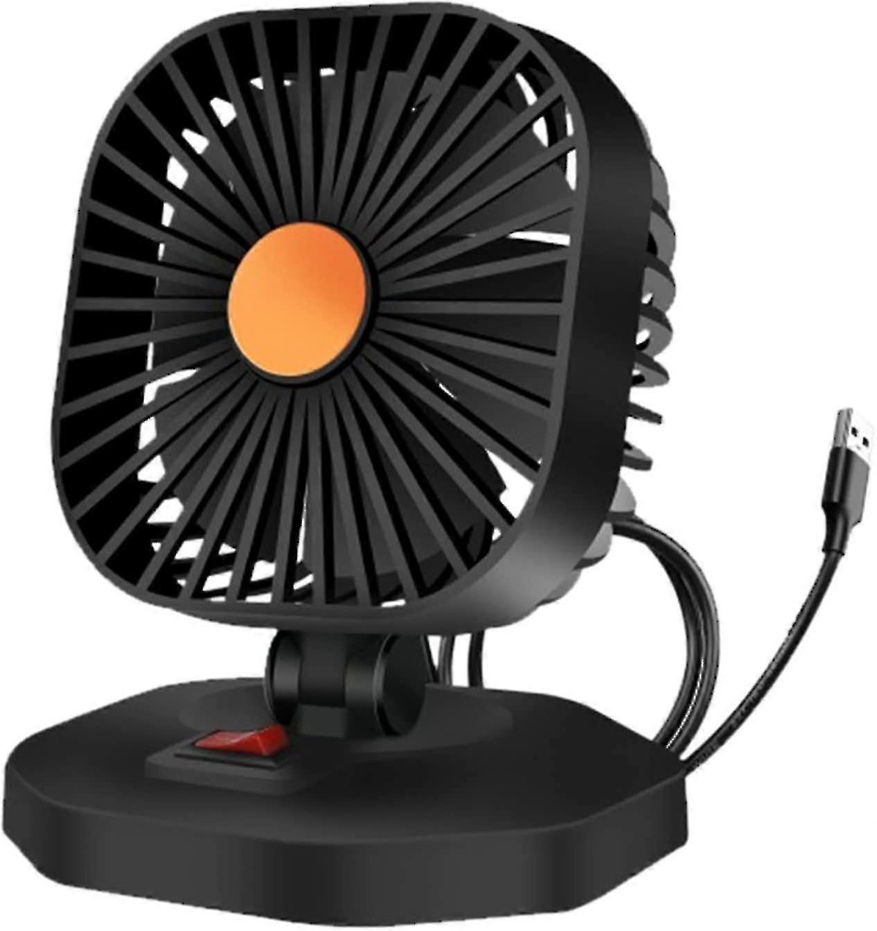 Usb Fan For Car Single Head Fan With Variable Speed, Small Car Fan, Rotation Strong Wind, Usb Personal Mini Fan For Dashboard Suv Rv Truck Sedan Home