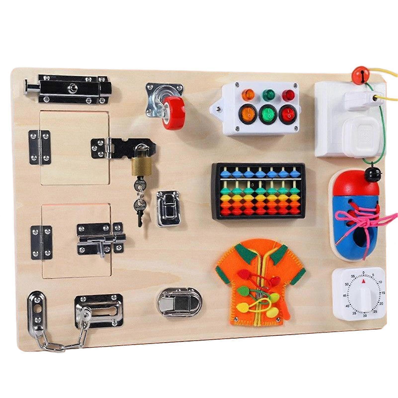 Simulation Unlocking Gear Board with Bracket Protable Travel Activity Board for Kids for Kindergarten