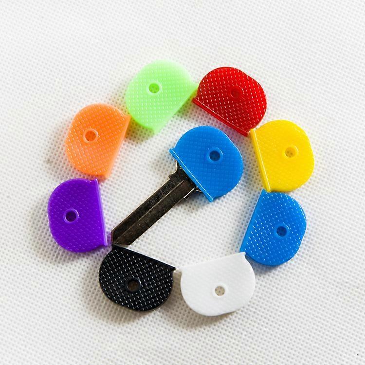 32 PCS 1 Inch Key Cap Covers Key Identifiers Markers Protectors for Standard Regular Thin Flat House Keys (Not Suitable for Odd-Shaped Keys), 8 Assort