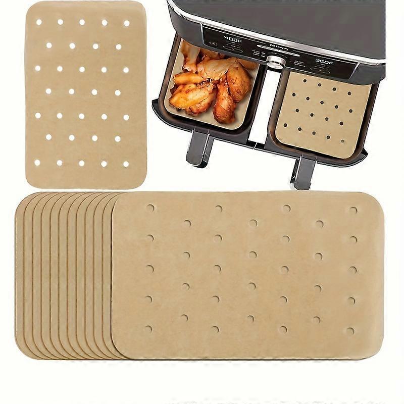 100pcs, Rectangle Parchment Paper (5.5''x8''), Disposable Air Fryer Liners, Grease Proof Non-Stick Steamer Liners, Perforated Parchment Paper, For Ove