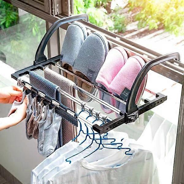 Collapsible Clothes Drying Rack - Stainless Steel, Hang on Balcony ...