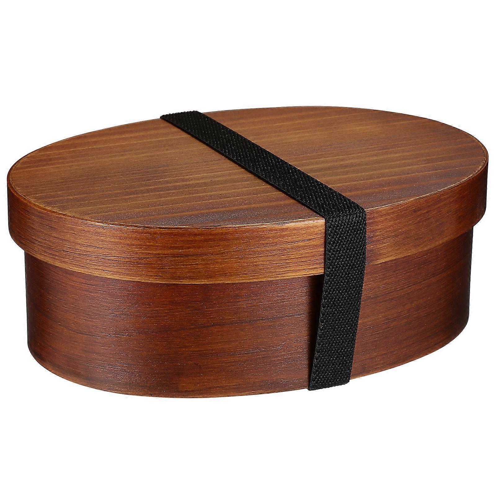 Retro Wooden Lunch Sushi Box Single Layer Japanese Style Bento Box (501-800ML)